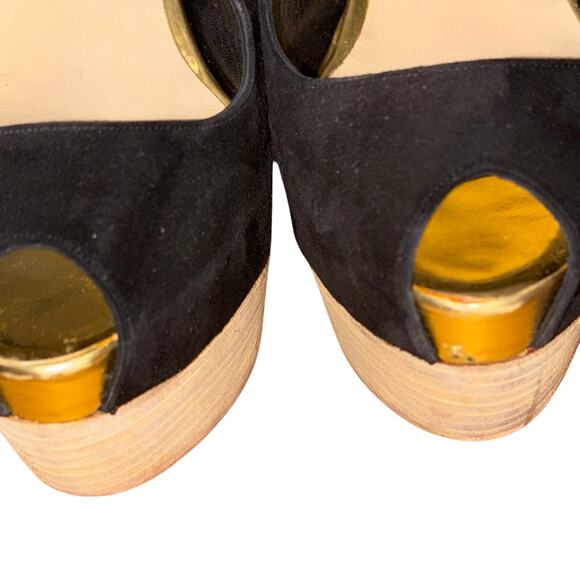 Christian Louboutin Rozeppa suede open toe heels red bottom size 37.5 - Picture 5 of 12